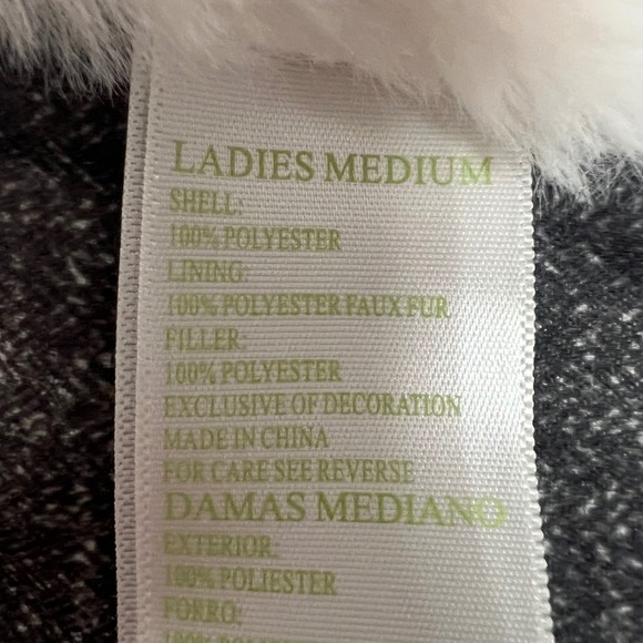 Green Tea Puffer Vest Hooded Faux Fur Trim Padded Gray Women's Medium - Picture 10 of 11